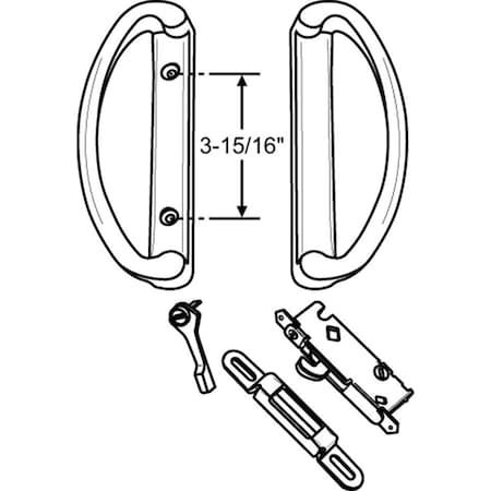 Strybuc PATIO DOOR LOCK BLACK NO KEY 13-533B